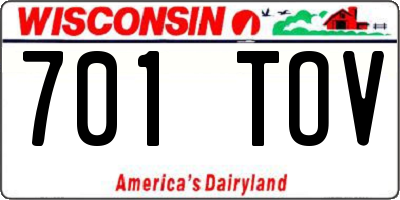 WI license plate 701TOV