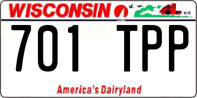 WI license plate 701TPP
