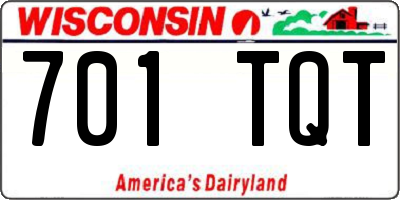 WI license plate 701TQT