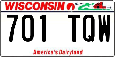 WI license plate 701TQW