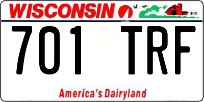 WI license plate 701TRF