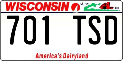 WI license plate 701TSD