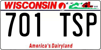 WI license plate 701TSP