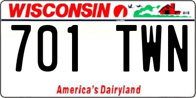 WI license plate 701TWN