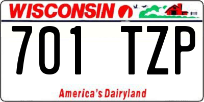 WI license plate 701TZP