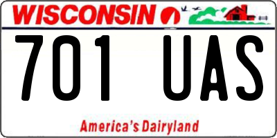 WI license plate 701UAS