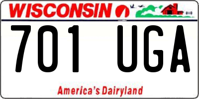 WI license plate 701UGA