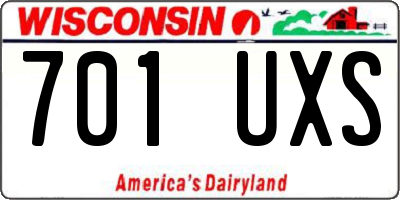 WI license plate 701UXS