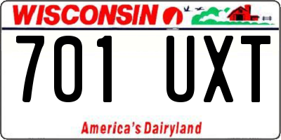 WI license plate 701UXT