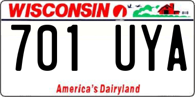WI license plate 701UYA