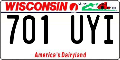WI license plate 701UYI