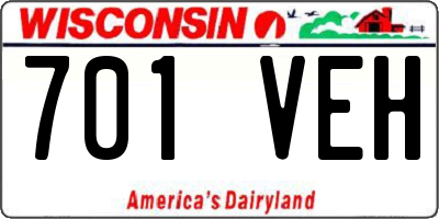 WI license plate 701VEH