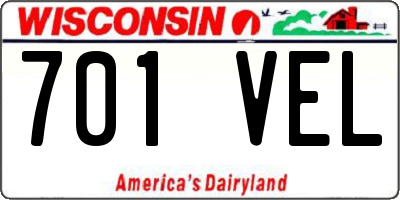 WI license plate 701VEL