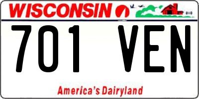 WI license plate 701VEN
