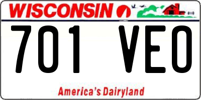 WI license plate 701VEO