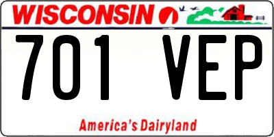 WI license plate 701VEP