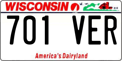 WI license plate 701VER