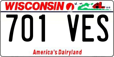 WI license plate 701VES