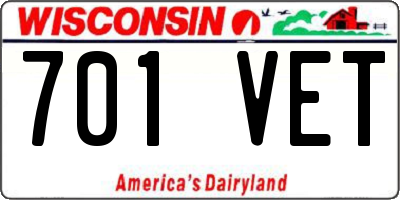 WI license plate 701VET