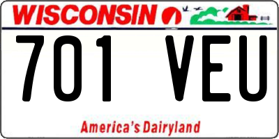 WI license plate 701VEU
