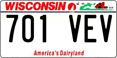 WI license plate 701VEV