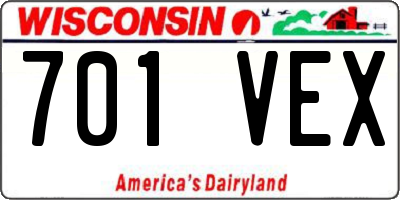 WI license plate 701VEX