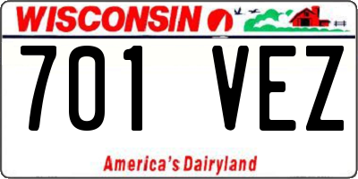WI license plate 701VEZ