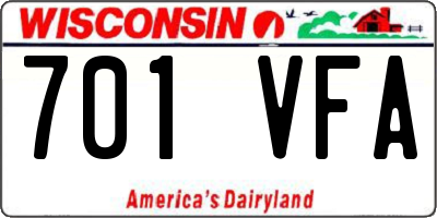 WI license plate 701VFA