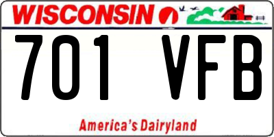 WI license plate 701VFB