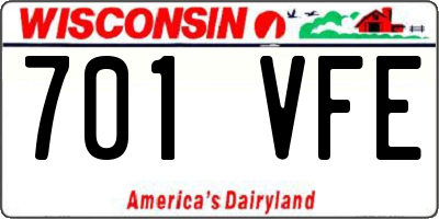WI license plate 701VFE