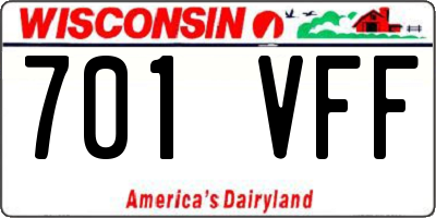 WI license plate 701VFF