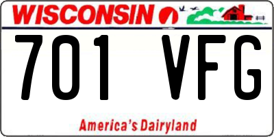 WI license plate 701VFG