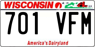 WI license plate 701VFM