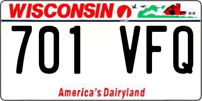 WI license plate 701VFQ