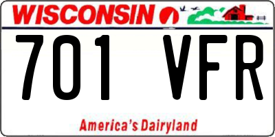 WI license plate 701VFR