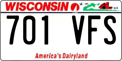 WI license plate 701VFS