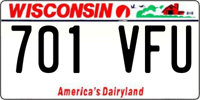 WI license plate 701VFU