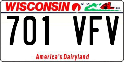 WI license plate 701VFV