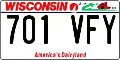 WI license plate 701VFY