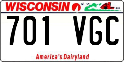 WI license plate 701VGC