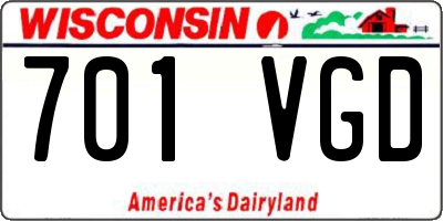 WI license plate 701VGD