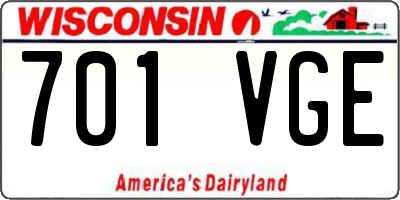 WI license plate 701VGE