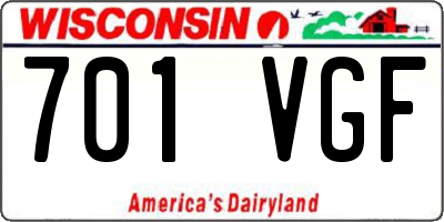 WI license plate 701VGF