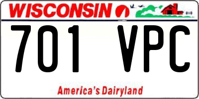 WI license plate 701VPC