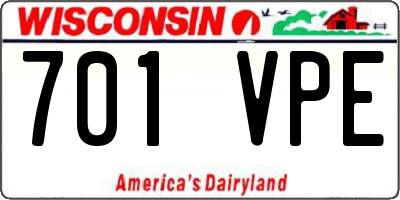 WI license plate 701VPE