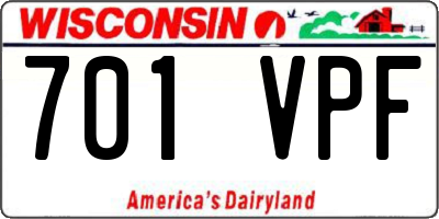 WI license plate 701VPF