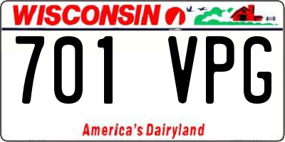 WI license plate 701VPG