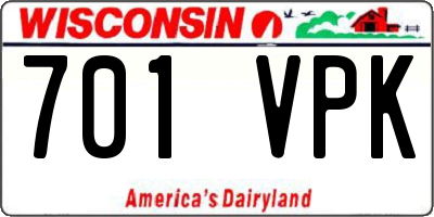 WI license plate 701VPK