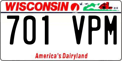 WI license plate 701VPM