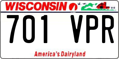 WI license plate 701VPR